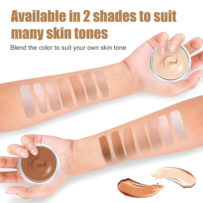 Tattoo Cover Up Makeup Waterproof, 2 Colors Full Coverage Concealer for Tattoos, Scars & Dark Spots, Sweatproof & Transfer-Resistant