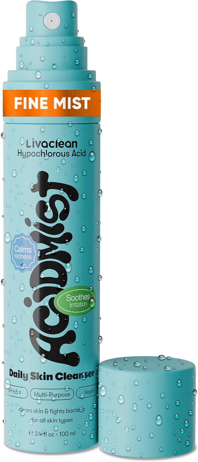 Hypochlorous Acid Spray for Face & Body - Helps Reduce Redness and Breakouts - Travel Size Hypochlorous Spray, Multi-Purpose Topical Facial Skin Repair, pH-Balancing Toner - TSA, Livaclean