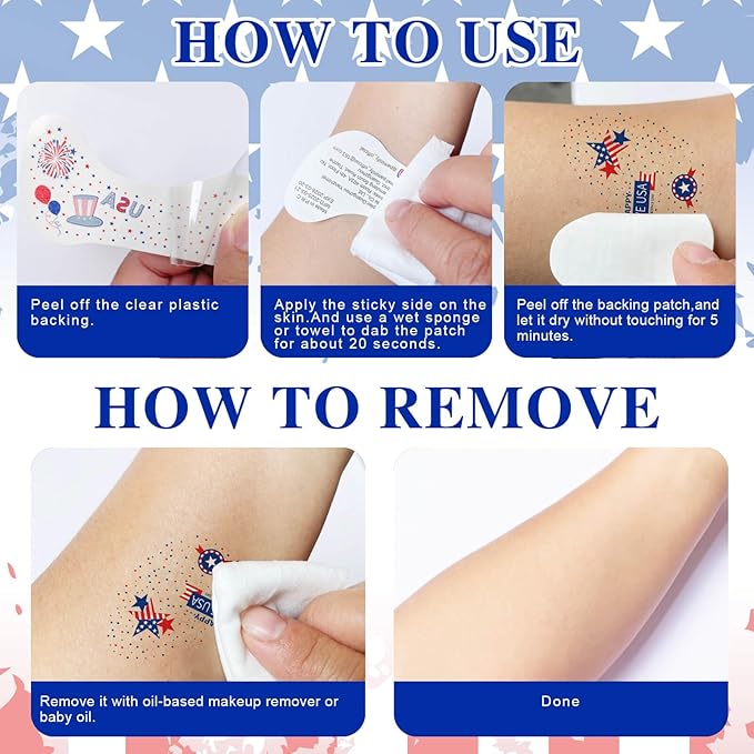 MEICOLY 4th of July Glitter freckles,USA Face Glitter Star Stickers Temporary Freckles Tattoos,Fourth of July Red White Blue Accessories,8 Face Glitter Freckles +13 Temporary Tattoos