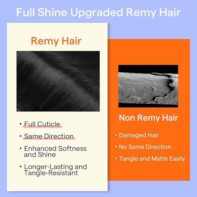 Full Shine Clip in Hair Extensions Black Women Jet Black Human Hair Extensions for Thinning Hair 7 Pcs 12 Inch 95 G