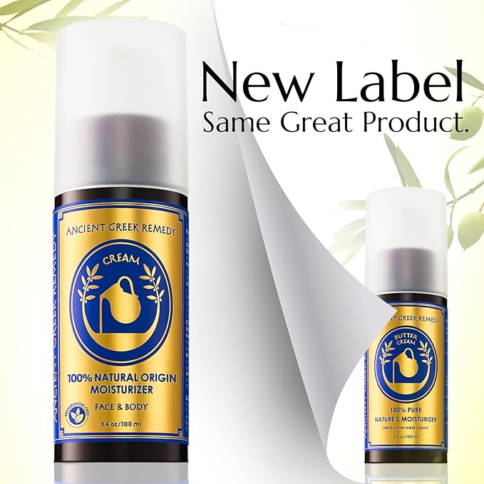 Ancient Greek Remedy Anti Aging Face Moisturizer for Women - Organic Face & Body Butter Cream for Dry Skin with Almond, Jojoba, Olive, Rosehip, Vitamin E & Lavender Oil. Natural Day & Night Cream