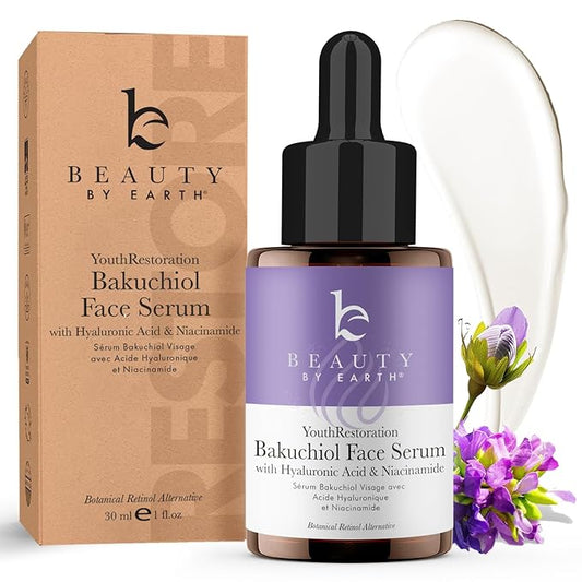 Bio Retinol Alternative Bakuchiol Serum - Smooths Skin & Reduces Fine Lines, USA Made with Natural & Organic Ingredients, Anti-Aging Skin Care Formula, Vegan, Cruelty Free