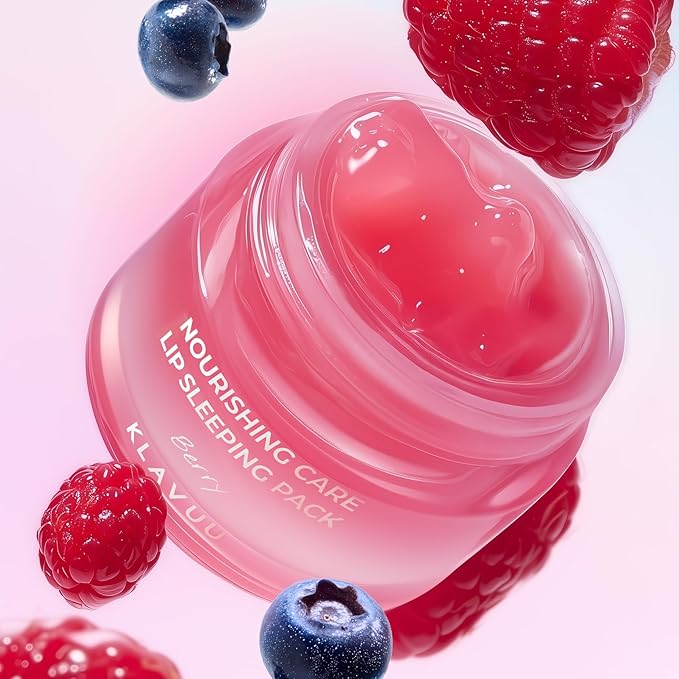 Klavuu Lip Mask Sleeping Pack (0.7oz) – Overnight Deep Hydrating Korean Lip Balm Treatment for Very Dry, Chapped Lips | Lip Lightening & Plumping with Instant Hydration (Berry + Berry)