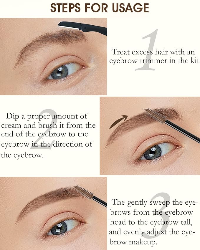 Waterproof Tinted Eyebrow Gel-Long Lasting Smudge-Proof Eyebrow Mascara Tinted Brow Glue,Eye Brow Filler,Volumizing Enhance Brow Mascara With Brow Razor,Christmas Eye Makeup Gift for Women-06 Ebony