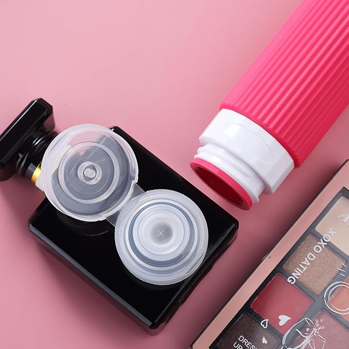 Travel Bottles for Toiletries, Tsa Approved 3oz Portable Travel Bottles, BPA Free Leak Proof Squeezable Silicone Travel Size Containers, Travel Accessories with Clear Toiletry Bag (4 Pack)