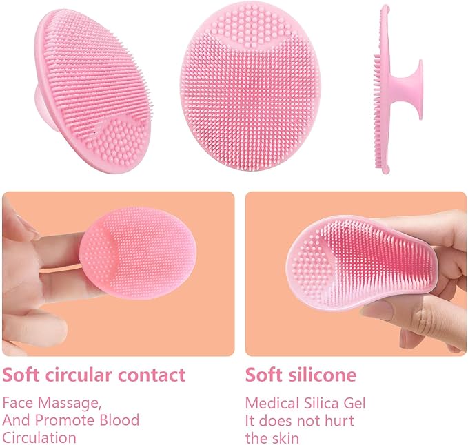 MCIGICM 20PCS Face Scrubber,Silicone Facial Cleansing Brush Face Exfoliator Pads Face Scrub Brush for Skin Facial Scrubber Facial Cleanser Brush