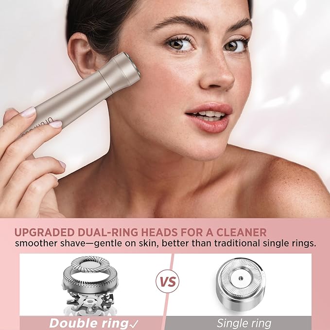Electric Razor for Women Body: Rechargeable Painless Electric Shaver for Bikini Face Body Legs Underarms - 3-in-1 Blade and Rotary Shaving Head