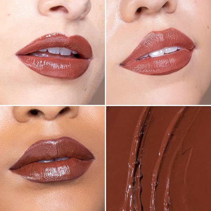 OFIR Lip Rouge Satin Hydrating Lipstick | Full Coverage Cream Lipstick for Long Wear Comfort | Lightweight Lip Satin Finish with Shea Butter | All That - Dark Brown 0.12 oz