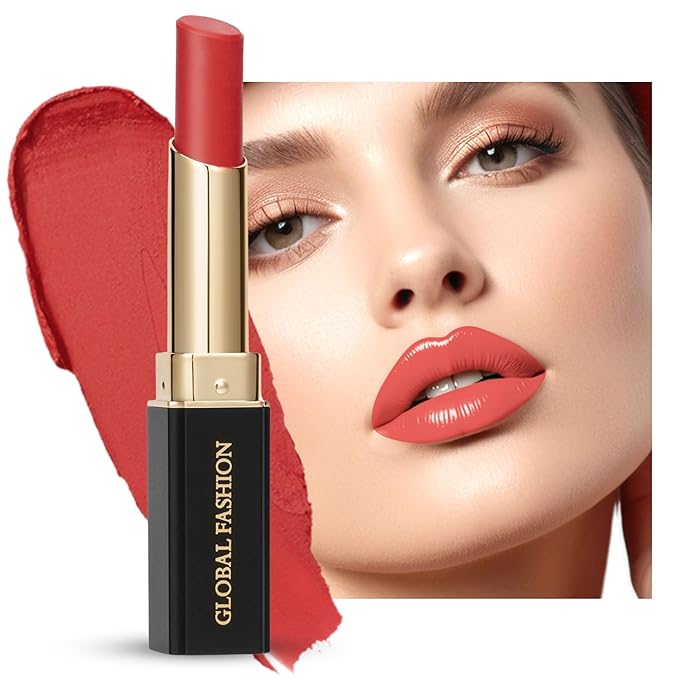 Global Fashion Silk Smooth Matte Lipstick – Long-Lasting, Luxurious Color, Rich Hydration, Lightweight Formula, Lightweight Matte Lip Color for Women, Available in Multiple Shades (106, 0.12 oz)