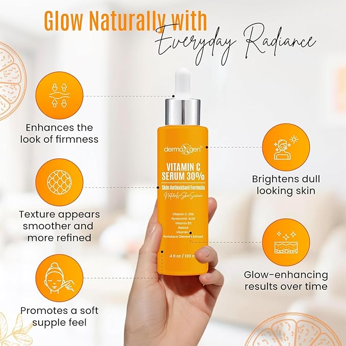 30% Vitamin C Serum for Face - Natural & Organic Anti Wrinkle & Skin Rejuvenator Moisturizer with Hyaluronic Acid & Vitamin E - Powerful Anti Aging Serum - Age-Defying Beauty Regimen- 4 FL OZ