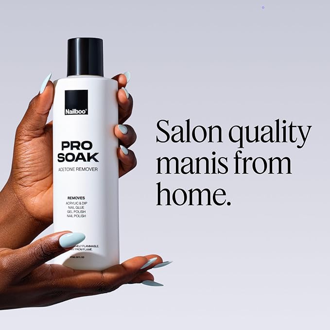 Nailboo 100% Acetone Nail Polish Remover, Gel Polish Remover for Nails, Pure Acetone Polish and Dip Powder Remover, Nail Salon Quality Removal, 16 Fl Oz