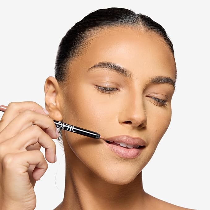 OFIR Longwear Demi-Matte Lip Pencil | Smudge-Proof, Easy Glide, Hydrating, Long-Lasting Color | What eh-ver! - Nude Brown Lip Liner Pencil | 0.042 OZ
