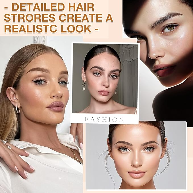 20 Sheets 260 Pairs Eyebrow Tattoo Sticker Waterproof 4D Hair-Like Natural Fake Tattoo Eyebrows Transfers Stickers Peel Off Brows Grooming Shaping Sticker in Vivid Hollywood,Dark Brown