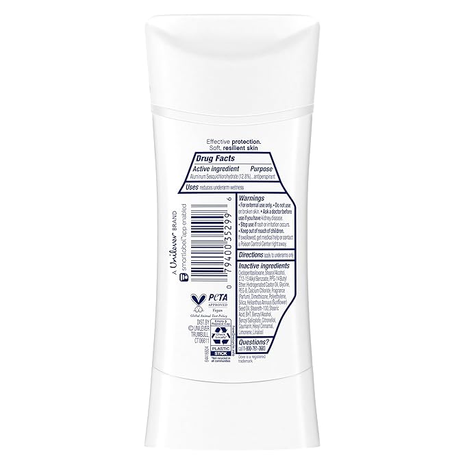 Dove Advanced Care Antiperspirant Deodorant Stick Revive to help skin barrier repair after shaving by boosting skin's ceramide levels 72 hour odor control and all-day sweat protection 2.6 oz