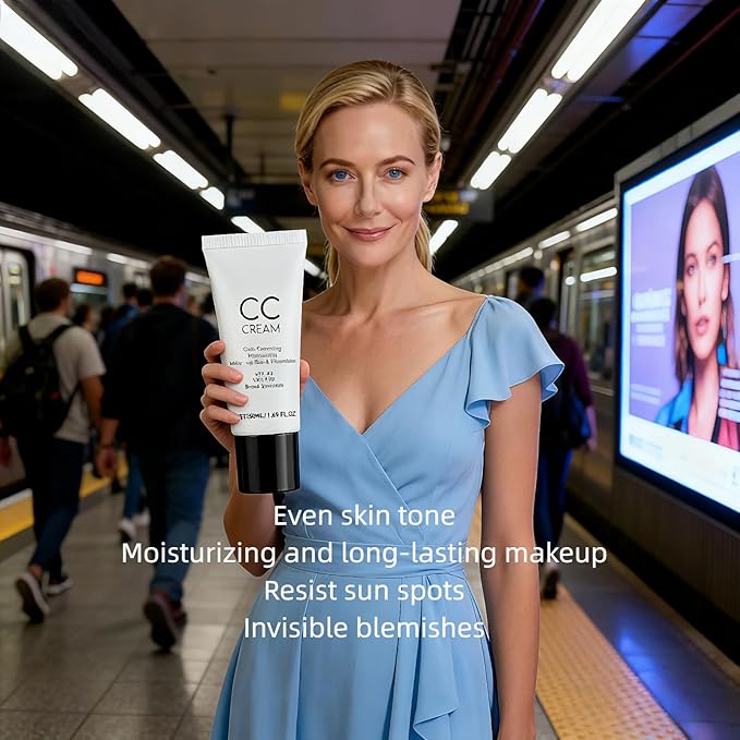 Cc Cream for Older Women,Cc Cream With Spf 43,Self Adjusting for Mature Skin, Anti-Aging Sunscreen Foundatio with Moisturizer, Conceals, Moisture & Anti Aging(3) (2)