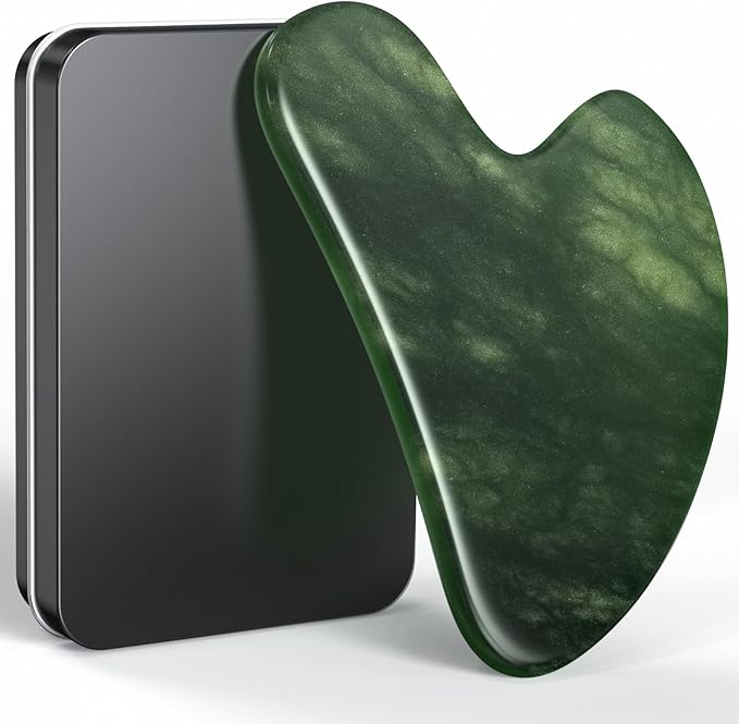 Gua Sha Facial Tools, Natural Jade Stone Guasha Tool for Face Acupuncture Therapy Trigger Point Treatment, Gua Sha Scraping Massage Tool