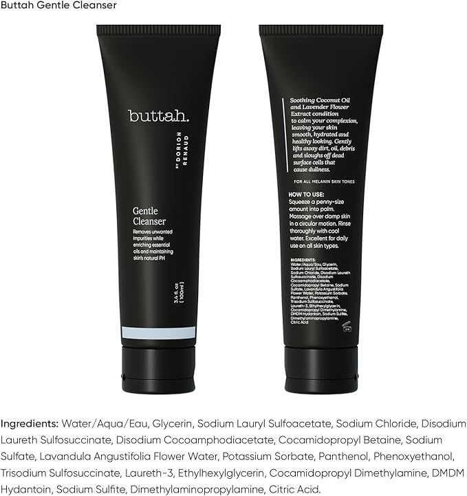 Buttah Skin by Dorion Cleanse + Vibe Brush Kit | Vibe Cleansing Face Brush | Buttah Facial Cleanser 3.4oz | 2-Speed Sonic Pulsating - Gentle Exfoliation - Water Resistant