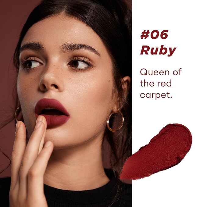 ITY Velvet Matte Finish Lip Stain-Mousse Textured Lip Clay, Conceals Lip Lines, Rich Pigment Lip Tint Lipsticks,2 Pack, 0.14 oz (4g) in Ruby, Radiance