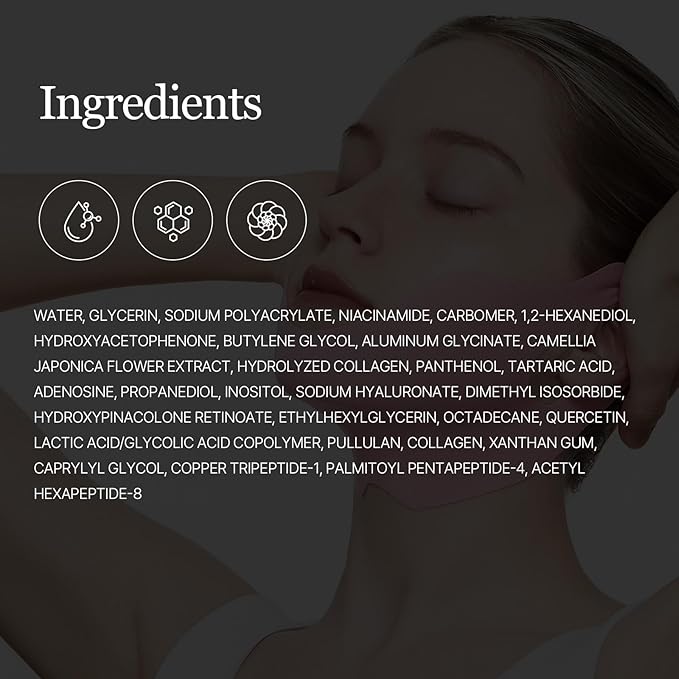 ROUND LAB Camellia Deep Collagen V Lifting Gel Mask 4EA | Double-chin Mask, Instant Cooling & Depuffing, Face Toning Belt, Collagen V-line, Improves Sagging Skin, Lifting & Firming 10g/0.35oz