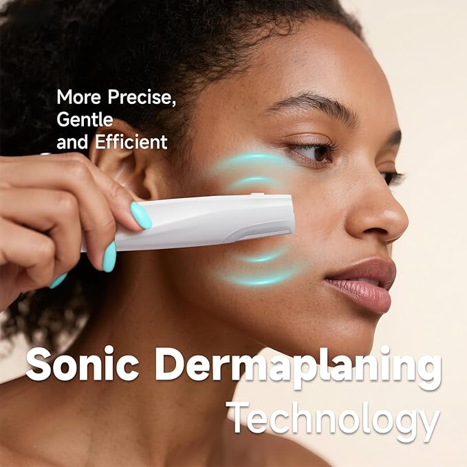 Liberex Dermaplane Razor Hair Identifier Spray for Women Face Shaving, Sonic Dermaplaning Tool Set for Peach Fuzz Removal