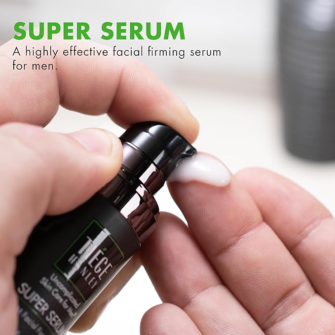 Tiege Hanley Anti Aging Face Serum for Men, Super Serum with Peptides, Retinyl Palmitate, and Sodium Hyaluronate to Firm Skin and Reduce Fine Lines, Men’s Skin Care, 0.5 Fl Oz