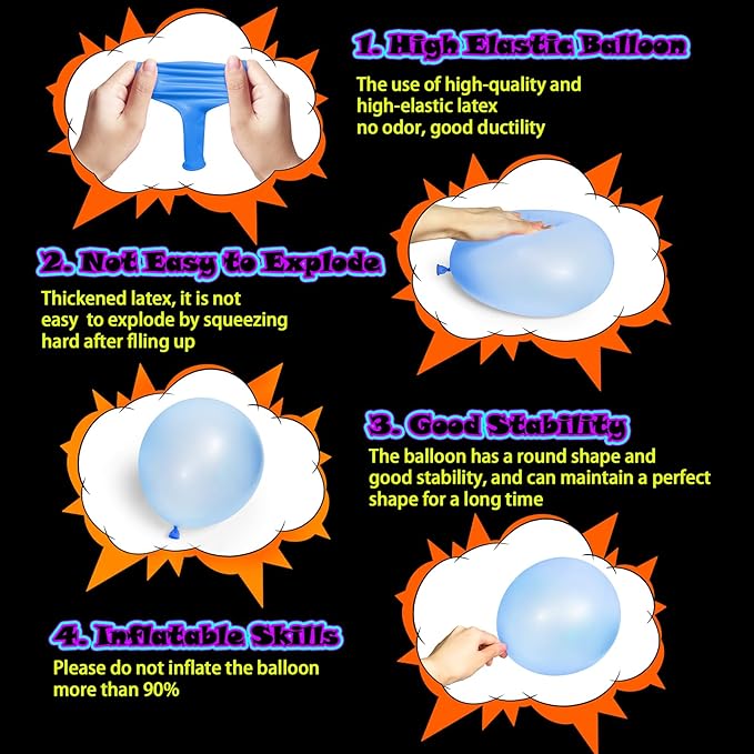 100 Pcs UV Neon Blue Balloons 12 inch Neon Party Supplies, Balloons, Glow in the Dark for Birthday, Graduation, Baby Shower,Wedding, Anniversary Valentines Party Decorations