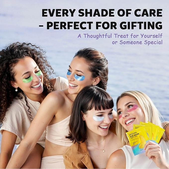 Under Eye Patches Variety Pack (24 Pairs), Eye Masks for Dark Circles Puffy Eyes Undereye Bags With 8 Colors (3 Pairs/Color), Vegan Eye Skin Care Set for Bachelorette Party Favors