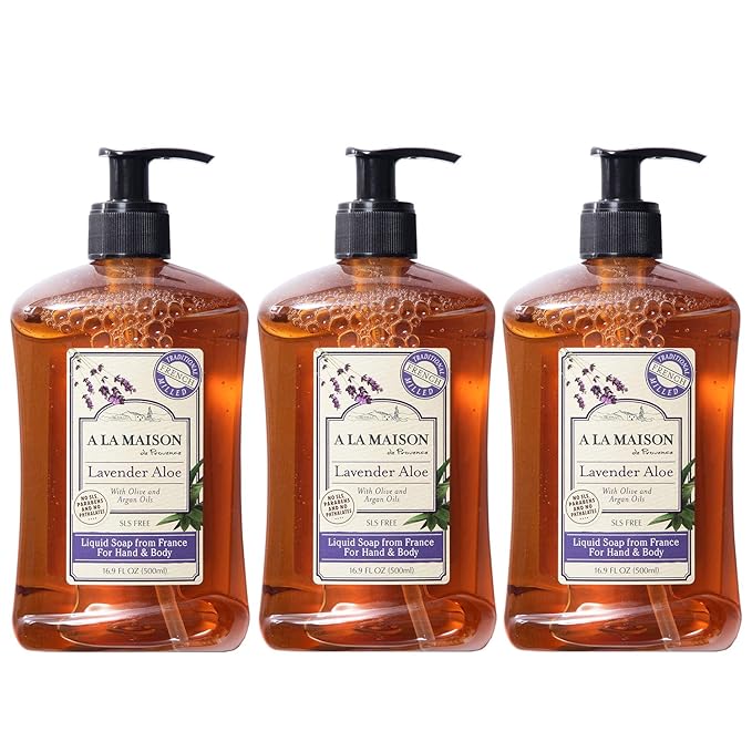 A LA MAISON de Provence Liquid Soap, Lavender Aloe, 16.9 Fl Oz (Pack of 3)