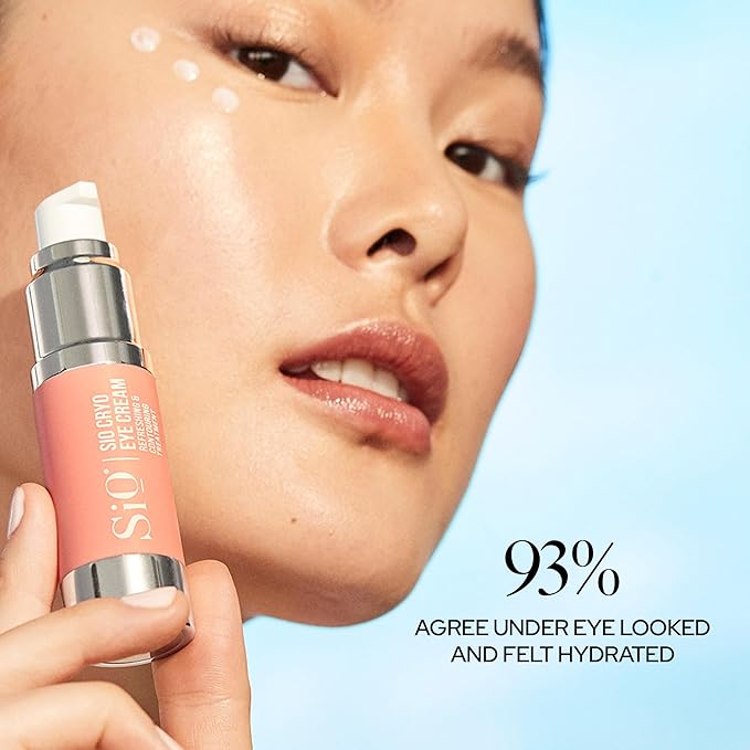 SiO Cooling Cryo Eye Cream - Anti-Aging, Hydrating Under Eye Concentrate Formulated For Targeting Dark Circles, Fine Line, Wrinkles, Puffiness & Bags