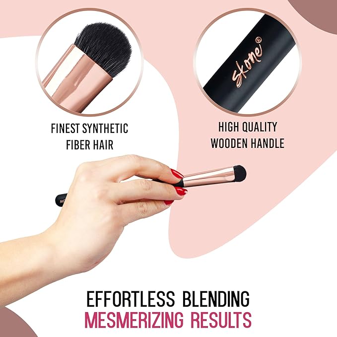 Skone Cosmetics | Professional Grade Makeup Brush | Eye Shadow | Eyebrows | Primer | Smudger | Nylon Brush (Large Shadow Brush)