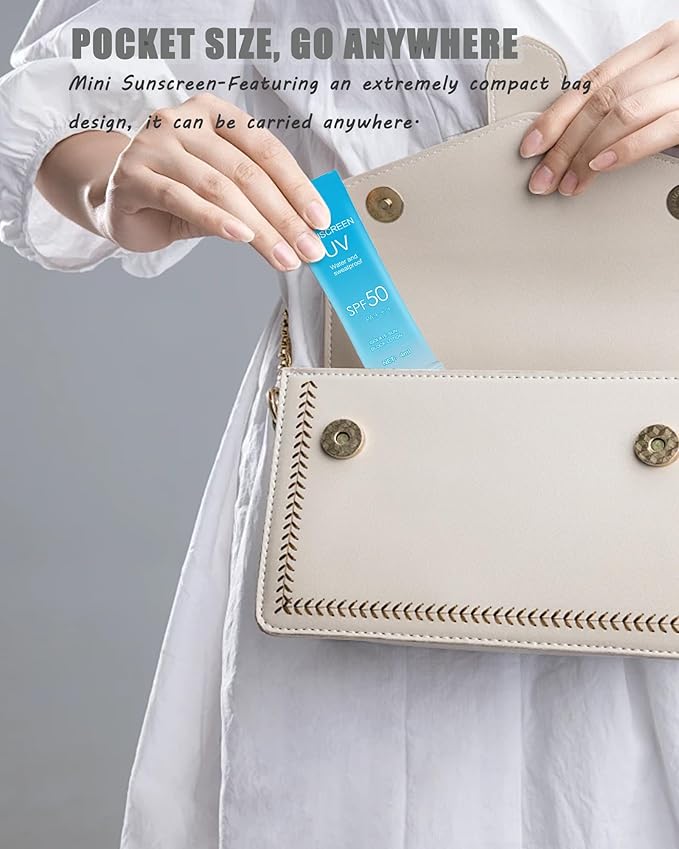 20 Pack Sunscreen SPF50+PA+++ (4ml Each),Moisturizing Travel Size Sunscreen Bulk Lightweight &Portable,Face&Body Waterproof Mini Suncreens Lotion Sun Cream Women Travel,Outdoor Vacation,Daily Use-A