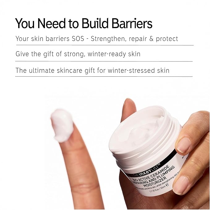 The INKEY List You Need to Build Barriers Skincare Gift Set, Oat Cleansing Balm + Ectoin Hydro-Barrier Serum + Bio-Active Ceramide Moisturiser, Strengthen Skin, Helps Dry Skin, Washbag Included