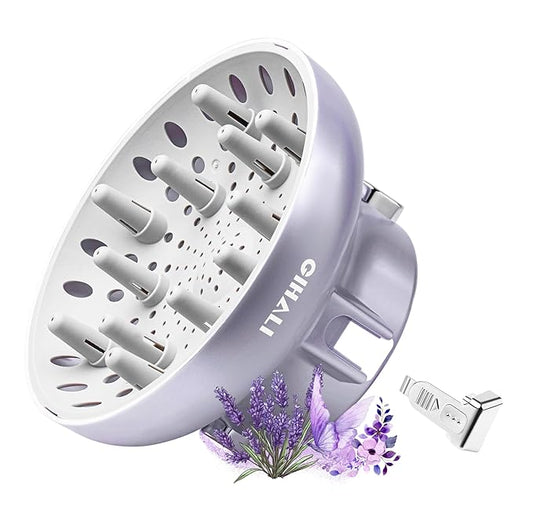 Universal Hair Diffuser “Super Sturdy” 1.7 Inch to 2.6 Inch for Natural Curly and Wavy Hair, Hair Dryer Attachment (Lavender 2 Aroma Upgrade)