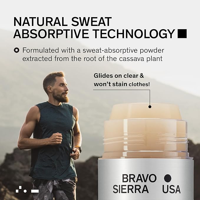 Aluminum-Free Deodorant for Men by Bravo Sierra, 3-Pack - Contains Natural Ingredients – Long Lasting All-Day Odor and Sweat Protection - Sandalwood & Fig, 3.2 oz - Paraben-Free, Vegan & Cruelty-Free