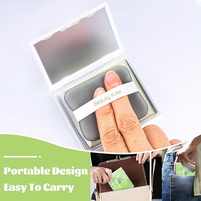 Oil Blotting Sheets for Face, Blotting Paper For Oily Skin Green Tea 100 sheets with Portable Mirror Case & Makeup Puff, Oil Absorbing Sheets For Face