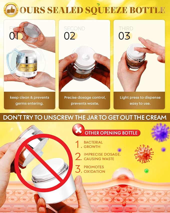 3% Retinol Cream Face Moisturizer, Anti Aging Neck Firming Cream with Collagen, Day & Night Face Cream with Hyaluronic Acid, Lifting & Tightening Wrinkle for Women & Men, 1.7 FL OZ, 3PC