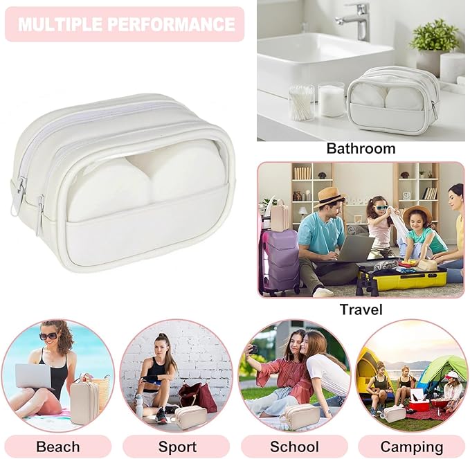 Portable Cotton Round Swab Organizer Case,2 in 1 Travel Cotton Pad Qtip Holder,Portable Storage Case for Floss Picks,Hair Tie Organizer,Bathroom Storage Organizer Qtip Dispenser Swabs Dispenser