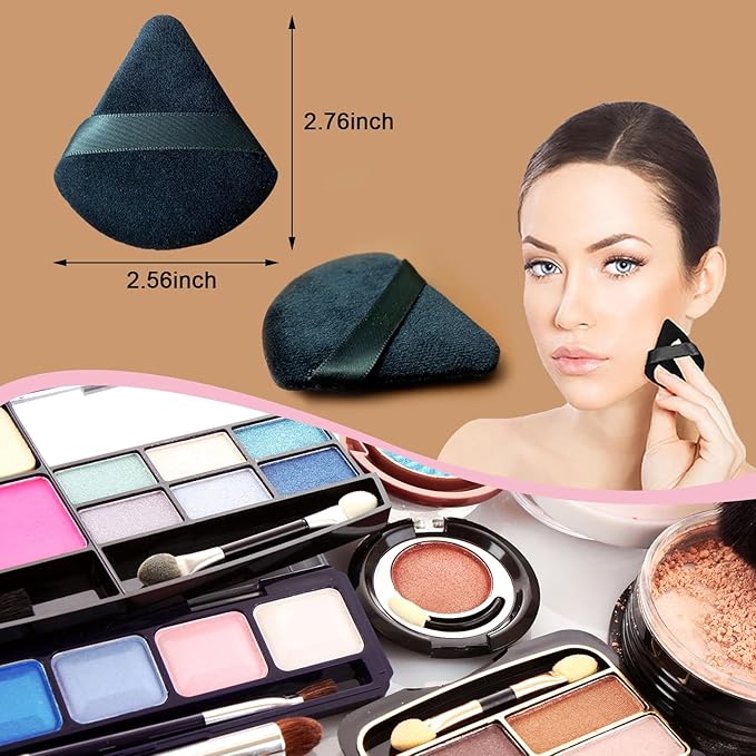 16 pcs Triangle Powder Puff Makeup Puff:Setting Powder Puff Powder Puffs for Face Powder for Loose Powder Cosmetic Foundation Makeup Sponge Beauty Blender