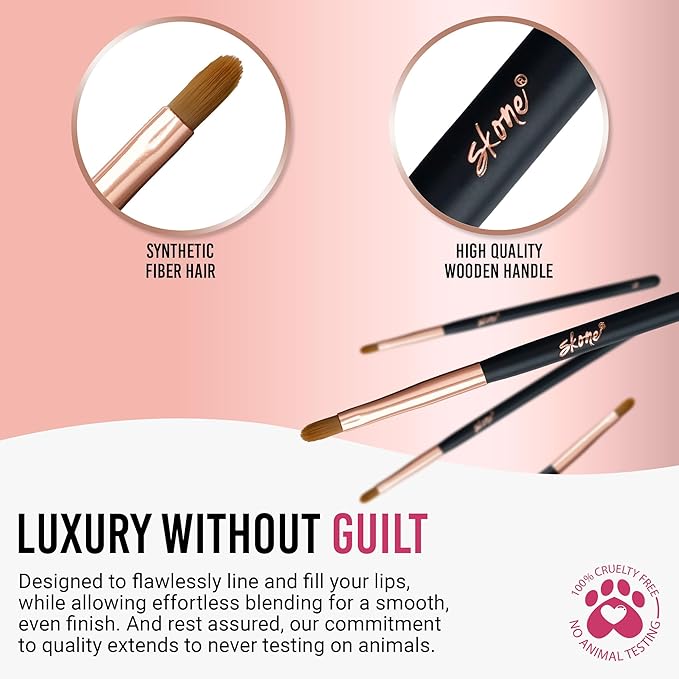 Precision Lip Brush For Smooth Applications – Skone Cosmetics Bring Professional Grade Lipstick Brushes And Lip Gloss Brushes Directly To The Consumer