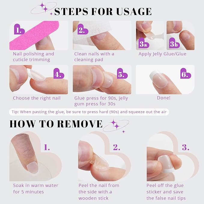 Cat Eye Press on Nails Short, Jofay Fashion Stylish Purple Press on Nails Almond, Soft Gel Fake Nails, Reusable & Natural Acrylic False Nails, Glue on Nails Kit for Women Gift 32 Pcs