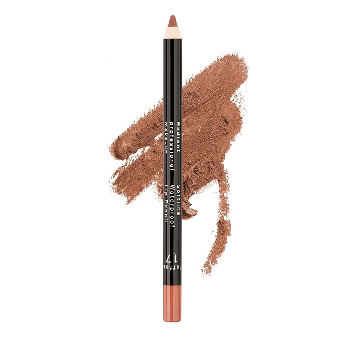 Radiant Professional Waterproof Lip Liner Pencil - Long Lasting Lip Liner for Defined Lips - Soft & Creamy Lipliner with Vitamin E - 1.20gr, (17 TOFFEE)