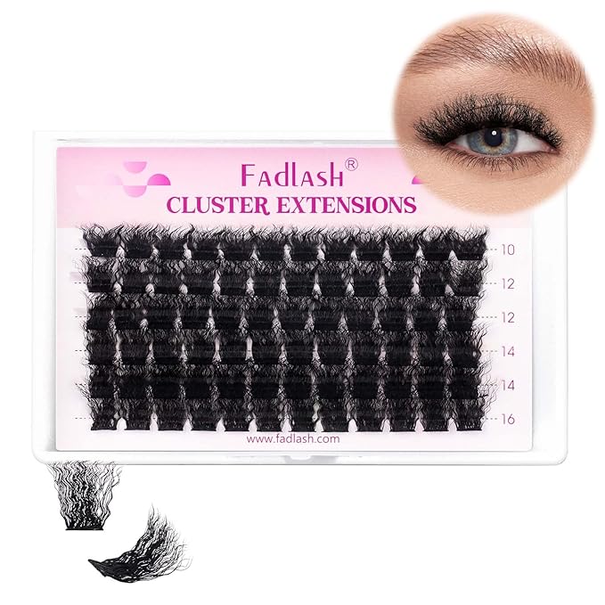 Cluster Lashes D Curl Lash Clusters Wool Curly Wispy Lashes Fluffy Eyelash Clusters Natural Look Thin Band & Soft Individual Lashes Cluster Volume at Home(DM20-D-10-16MIX)