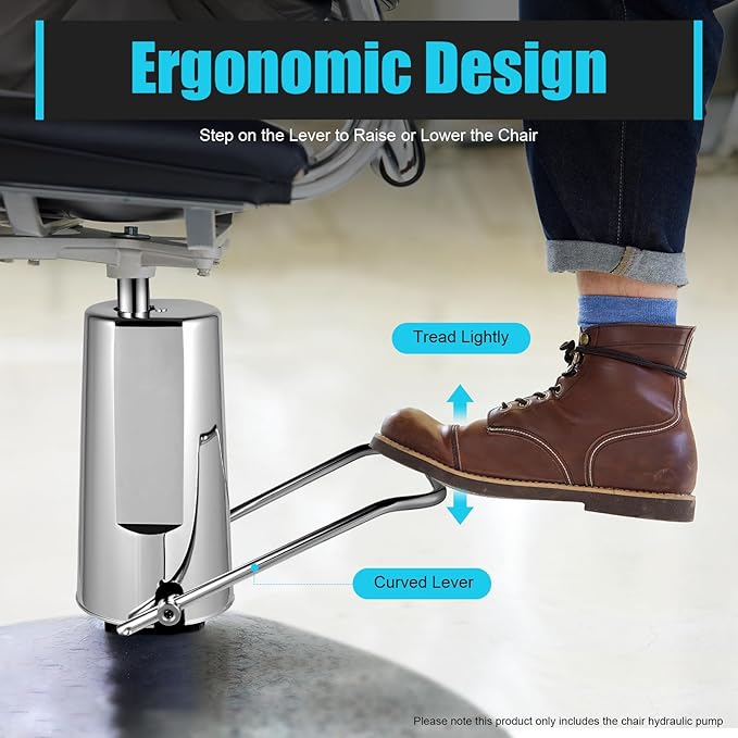 DYNAMI Barber Chair Hydraulic Pump,4 Bolt Salon Chair Replacement Hydraulic Pump,Adjustable Height 4.3in, Load 440Lbs,for Salon Tattoo Stylist Barber Chair(4 Screw Pump)