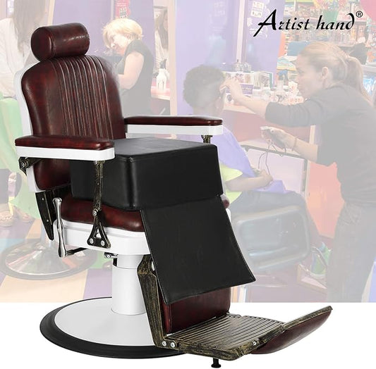 Artist hand Children Leather Cushion Oversize Barber Salon Booster Seat,Spa Equipment Black