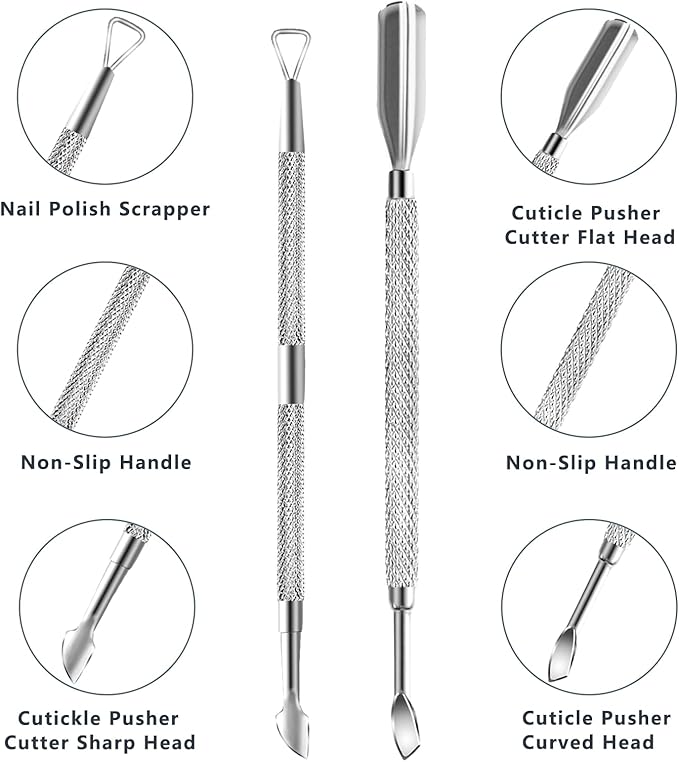 Cuticle trimmer with cuticle pusher