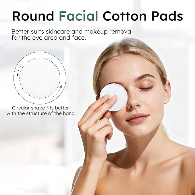 Individually Wrapped Cotton Rounds, Circular Cotton Pads, Individually Packaged, Easy to Carry, Suitable for Travel, Hotels, Business Trips, Camping (2 pcs/Set, 100 Set, in Total 200 pcs)