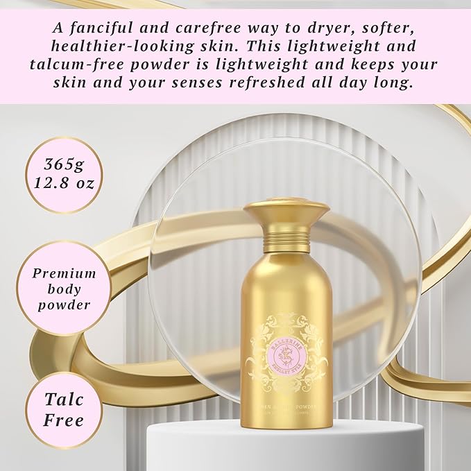 Talc-Free Body Powder for Women for Daily Use and After Bath - Ballerine 365 g (Puff not Included)