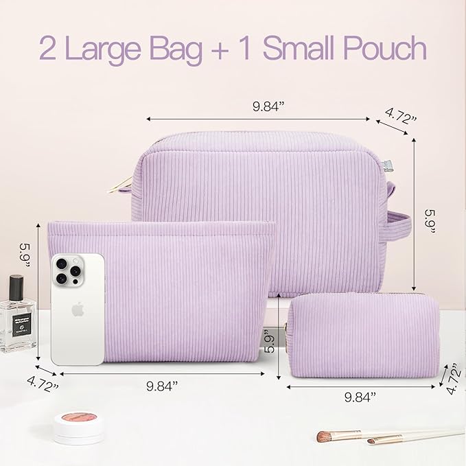 3 pieces makeup bag cosmetic