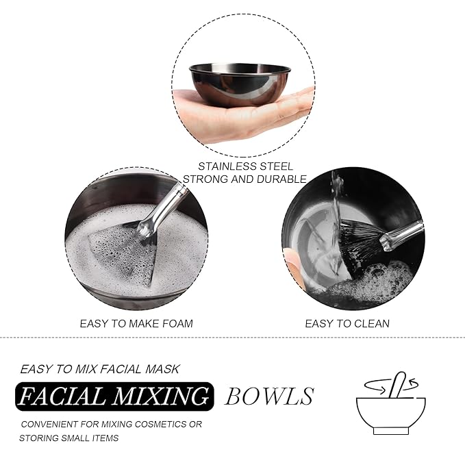 12 Pcs Black Esthetician Supplies for Facials Set 4 Black Facial Bowls Esthetician 4 Facial Brushes Esthetician 4 Flat Brushes Face Mask Cosmetic Applicators for Mud Cream Spa Salon Makeup Women Gift