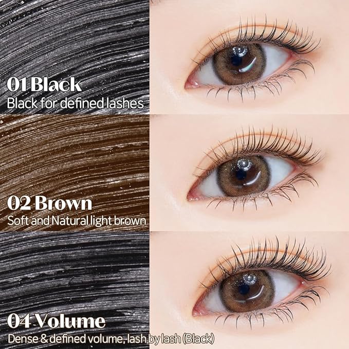 ETUDE Curl Fix Mascara Mini, Lash Mascara, Strong Curl Up, Long-Lasting, Waterproof, Lightweight, Korean Makeup, Beauty, Vegan Certified, Brown (0.14 Fl Oz)